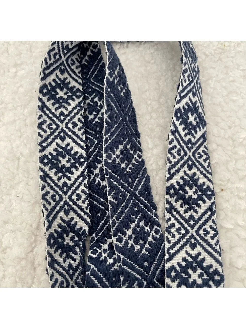 Navy and White Patterned Women's Belt